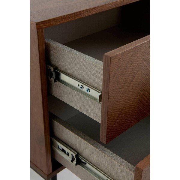 Noptieră în culoare naturală închisă cu aspect de lemn de nuc Duvberg – Jotex-image-4
