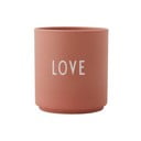 Cană roz/bej din porțelan 300 ml Love – Design Letters
