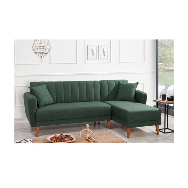 Colțar verde închis extensibil (colț pe  partea dreaptă) Aqua – Balcab Home-image-2