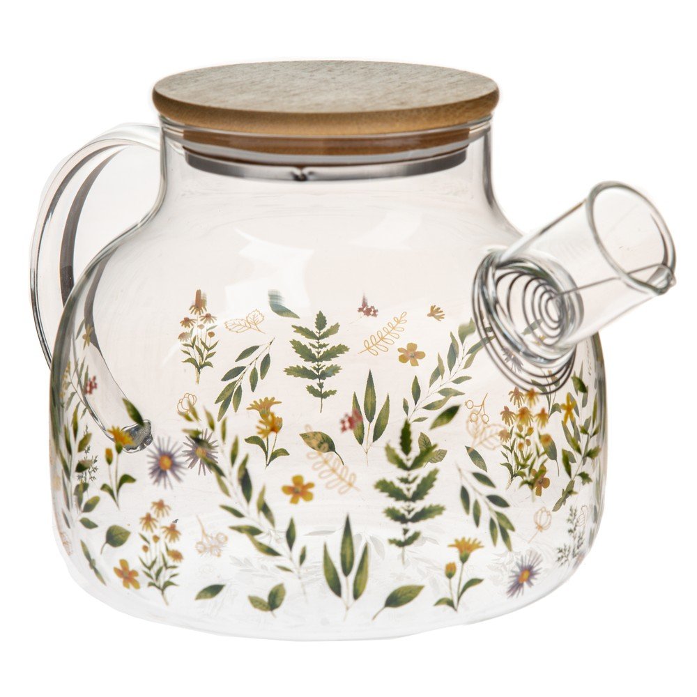 Ceainic verde din sticlă 1 l Wildflowers – Dakls