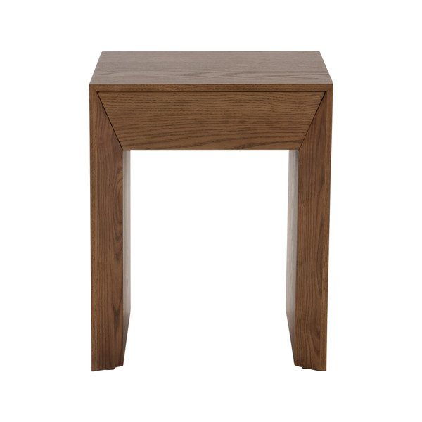 Noptieră în culoare naturală închisă cu aspect de lemn de nuc Sunnemo – Jotex-image-2