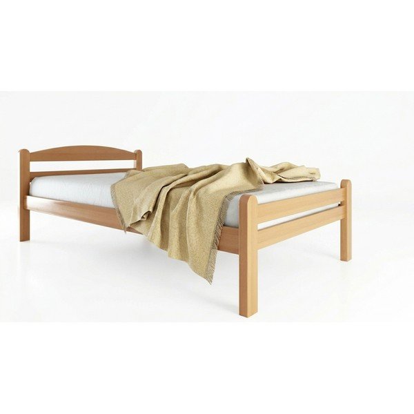 Pat în culoare naturală din lemn de fag cu somieră 90x200 cm Bellariva – B.E.S.