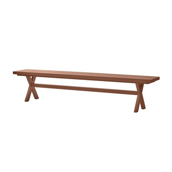 Bancă de grădină maro din metal Delta – Exotan-image-3