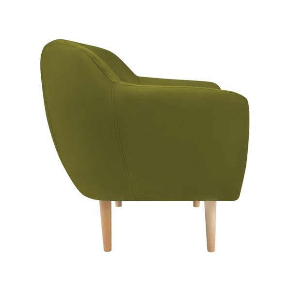 Fotoliu cu tapițerie din catifea Mazzini Sofas Sardaigne, verde-image-3