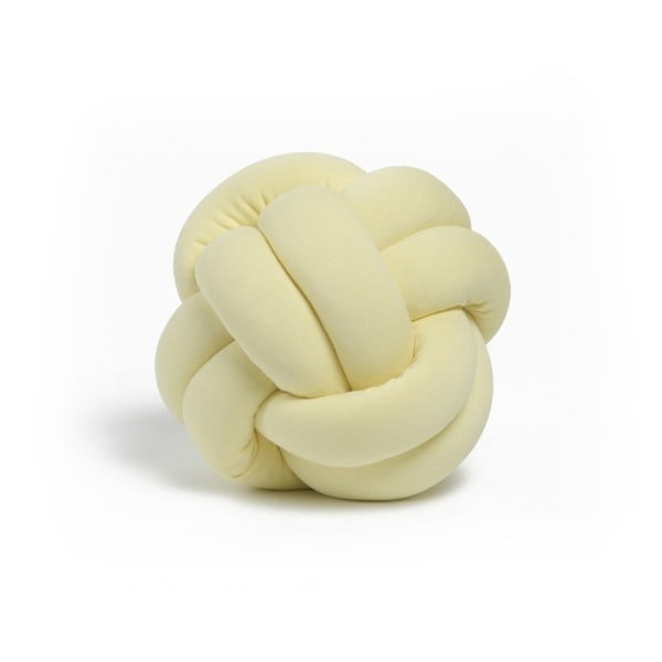 Pernă Knot Decorative Cushion, ⌀ 25 cm, galben deschis