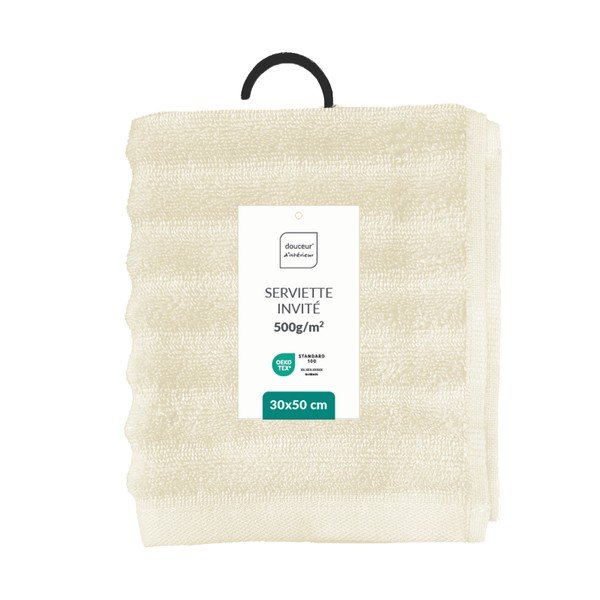 Prosop crem din bumbac din frotir 30x50 cm Maya – douceur d'intérieur-image-4