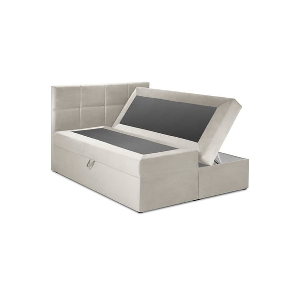 Pat boxspring 160x200 cm bej cu spațiu de depozitare Mimicry – Mazzini Beds-image-4