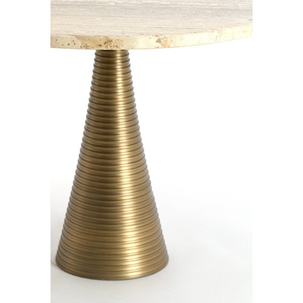 Măsuță de cafea bronz/în culoare naturală deschisă rotundă cu blat din piatră ø 50 cm Bahia – Light & Living-image-3