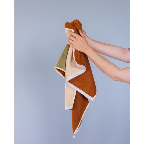 Prosop maro din bumbac din frotir 50x100 cm Block – Hübsch-image-2