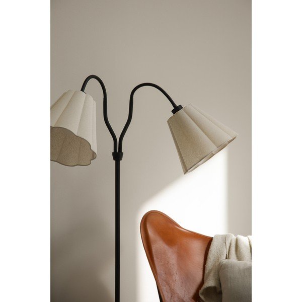 Lampadar negru/bej cu structură flexibilă din in (înălțime 149 cm) Veya – Markslöjd-image-1