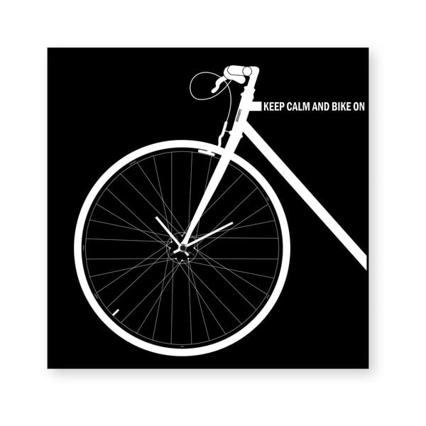 Ceas de perete, dESIGNoBJECT.it Bike Black, 50 x 50 cm 