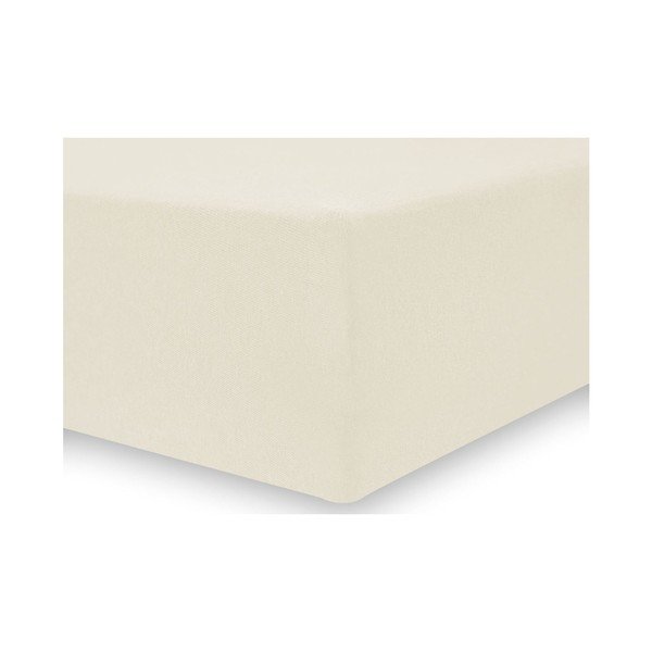 Cearșaf de pat cu elastic DecoKing Nephrite, 200–220 cm, crem deschis-image-2