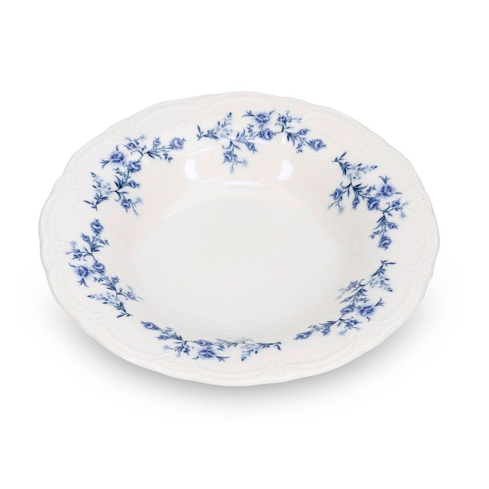 Farfurie albă/albastră adâncă din porțelan ø 235 cm Retro – BonBistro