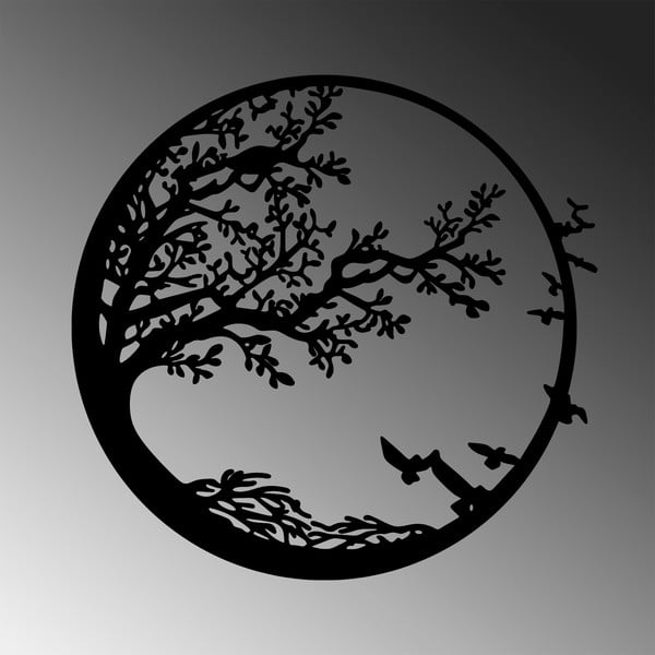 Decorațiune de perete din metal 68x66 cm Tree – Wallity-image-4