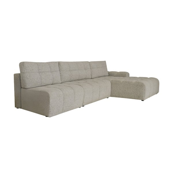 Colțar modular maro deschis extensibil/cu spațiu de depozitare (cu colț pe partea dreaptă) Lulu – Miuform