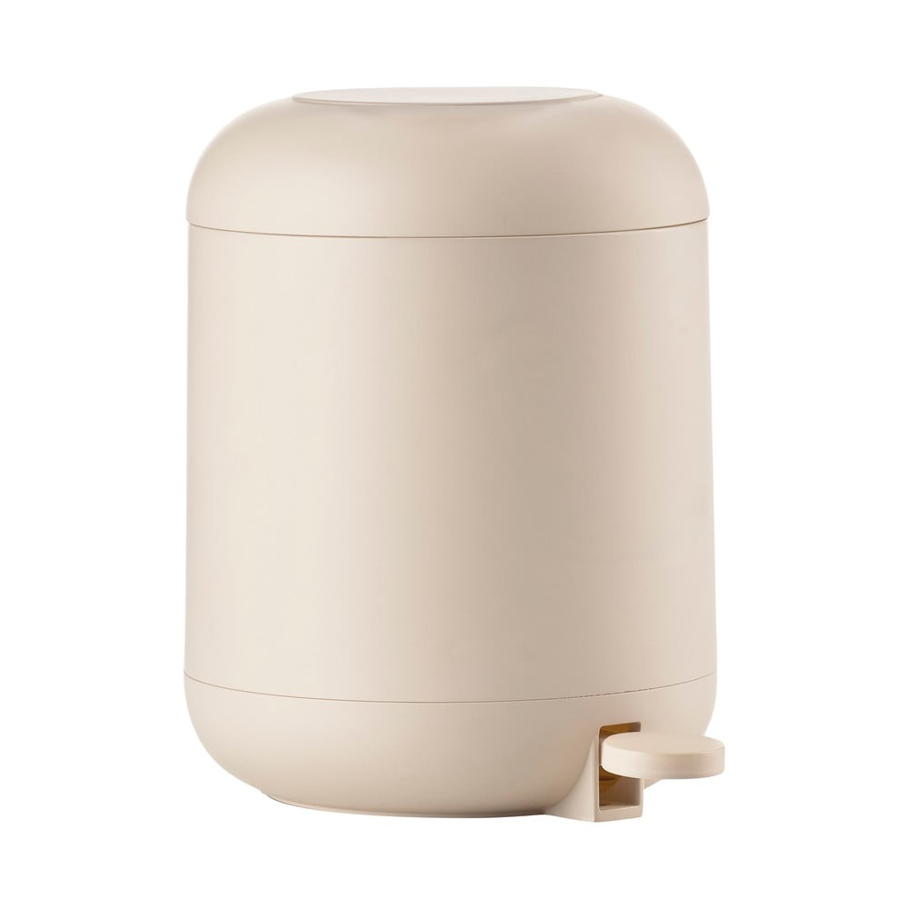 Coș de gunoi bej cu pedală din plastic 4 l Sensu – Zone