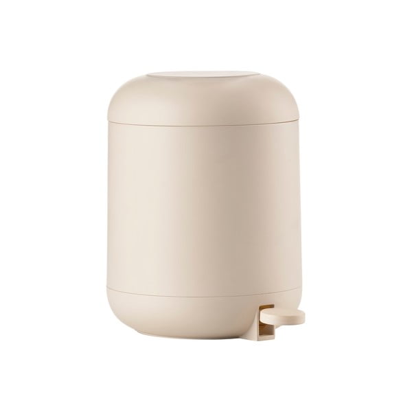 Coș de gunoi bej cu pedală din plastic 4 l Sensu – Zone