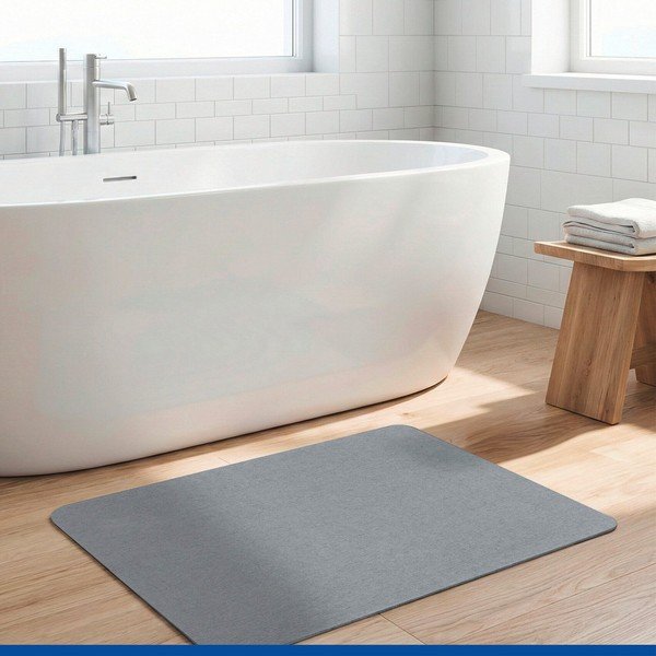 Covoraș de baie gri din diatomit 50x80 cm Simi – Wenko-image-1
