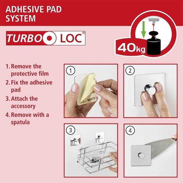 Raft de perete pentru bucătărie Wenko Turbo-Loc® Gala, lățime 22 cm, negru-image-1