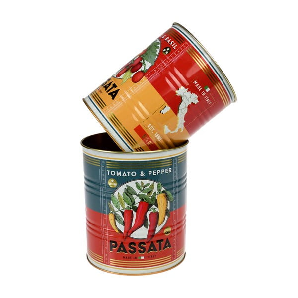 Cutii de depozitare 2 buc. din staniu decorative ø 11x13 cm Passata – Rex London