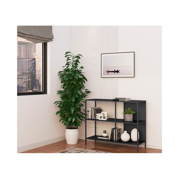 Bibliotecă neagră din metal 100x80 cm Charleston – Støraa-image-3