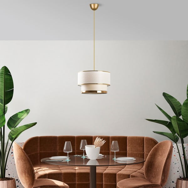 Lustră crem/aurie cu abajur textil ø 30 cm Cake – Opviq lights-image-3