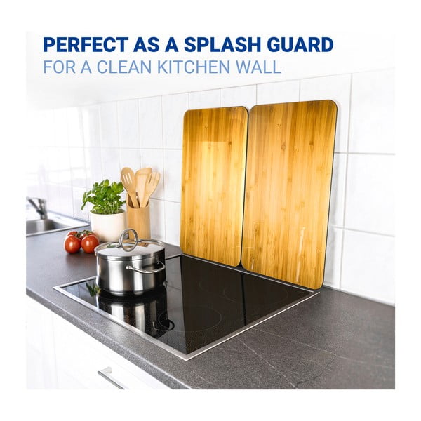 Protecții de aragaz 2 buc. din sticlă temperată 52x30 cm Wooden – Maximex-image-3