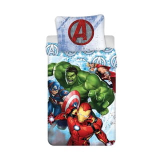 Lenjerie de pat din bumbac pentru copii Jerry Fabrics Avengers Heroes, 140 x 200 cm