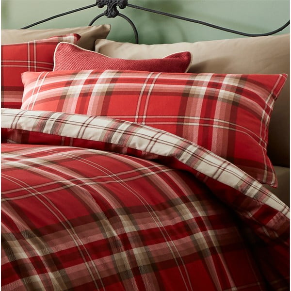 Lenjerie de pat Catherine Lansfield Kelso Red, 135 x 200 cm, roșu-image-1