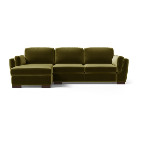 Canapea/colțar cu șezlong pe partea stângă Marie Claire BREE, verde
