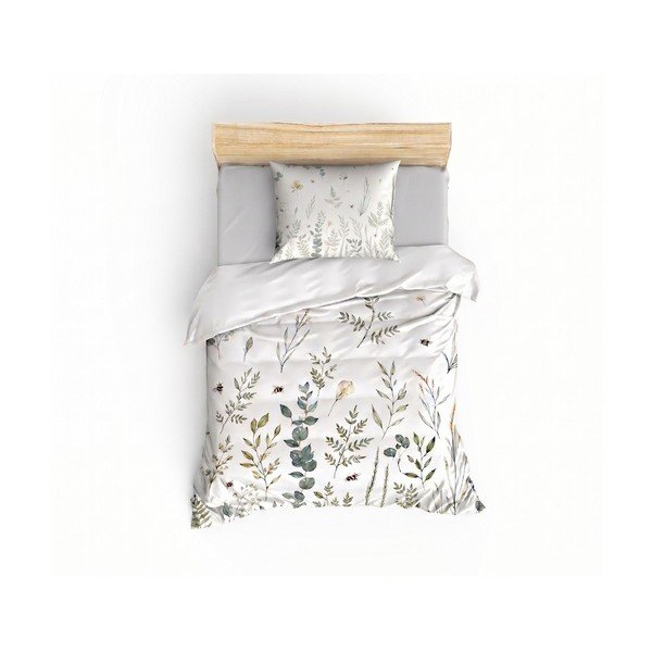 Lenjerie de pat albă pentru pat de o persoană 200x140 cm Gardenia – Mijolnir