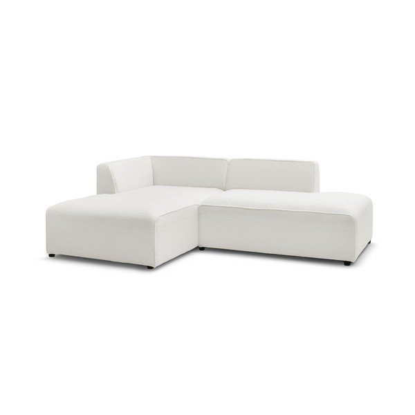 Colțar modular alb cu tapițerie din țesătură bouclé (cu colț pe partea stângă/în formă de ”L”) Megeve – Bobochic Paris-image-3