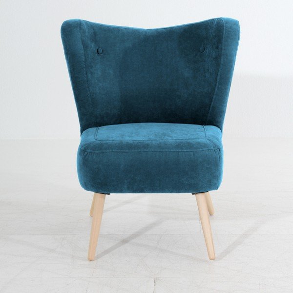 Fotoliu Max Winzer Sari Velur, albastru petrol-image-1