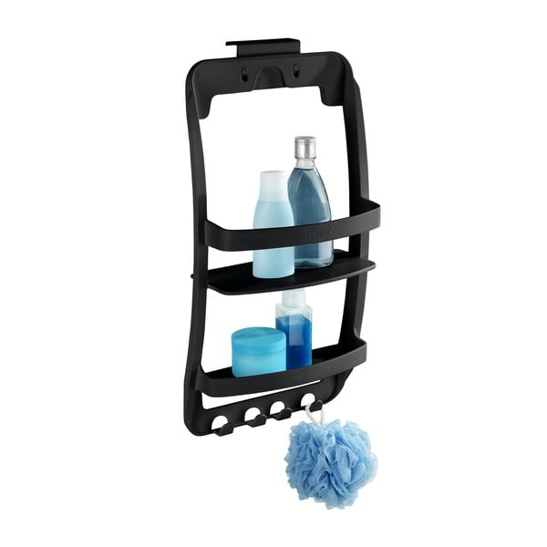 Raft pentru baie negru de agățat, autoadeziv din plastic Universal – Wenko