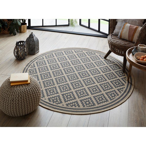 Covor de exterior gri/bej rotund ø 160 cm Moretti - Flair Rugs-image-2