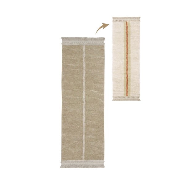 Covor tip traversă bej din bumbac 80x230 cm Duetto Sage – Lorena Canals