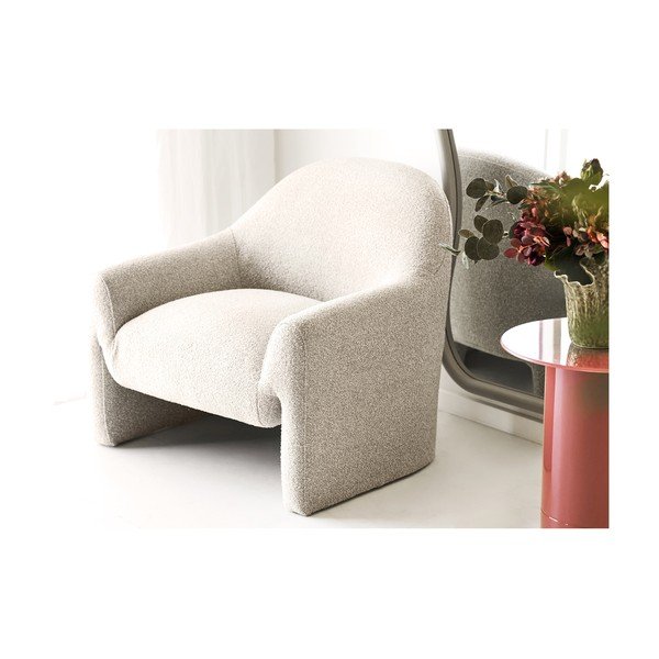 Fotoliu crem cu tapițerie din chenille Zahara – House Nordic-image-3