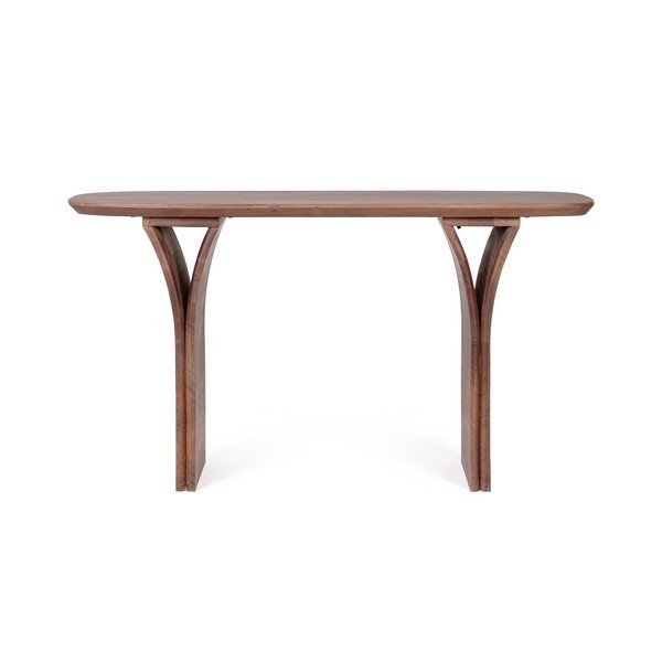 Masă consolă în culoare naturală închisă din lemn de mango 40x137 cm Dalton – Bizzotto-image-2