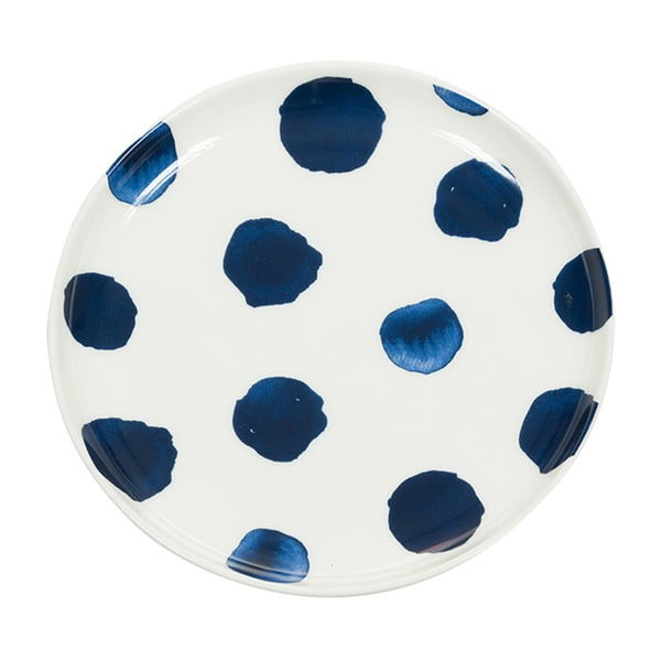 Farfurie din porțelan Santiago Pons Dotty, ⌀ 16 cm, alb - albastru