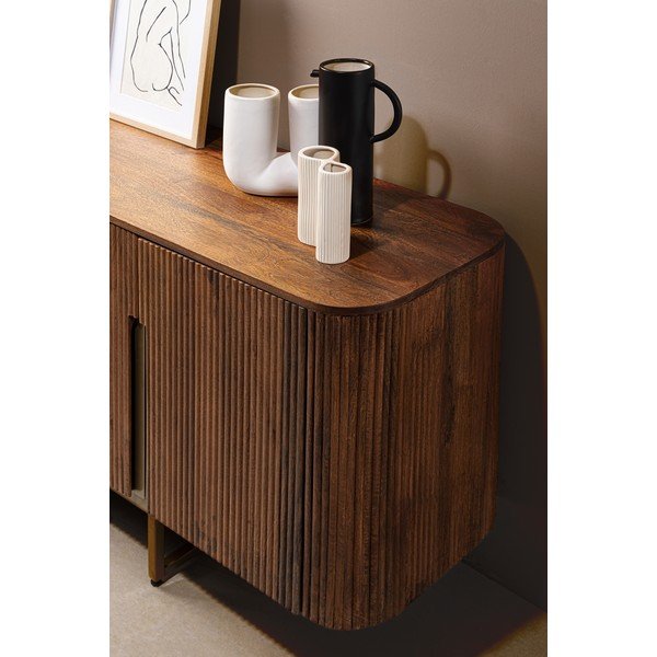 Comodă aurie/în culoare naturală din lemn de mango 160x75x40 cm Vilas – Bizzotto-image-3