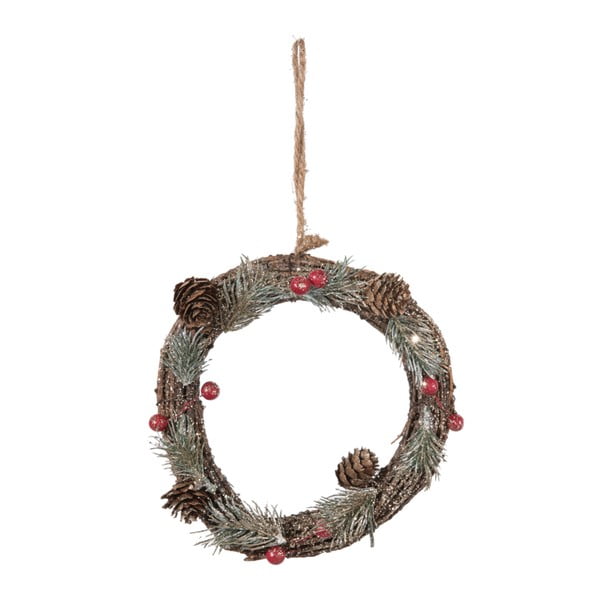 Coroniță decorativă Clayre & Eef Christmas Spirit Wreath, 18 cm