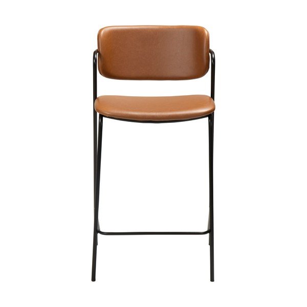 Scaun de bar din piele artificială DAN-FORM Denmark Zed, înălțime 95,5 cm, maro-image-1