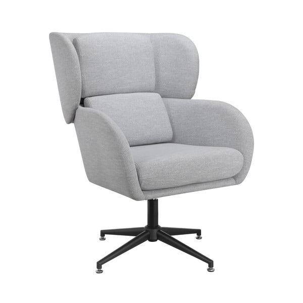 Fotoliu gri deschis wing cu tapițerie din catifea Vanessa – Støraa