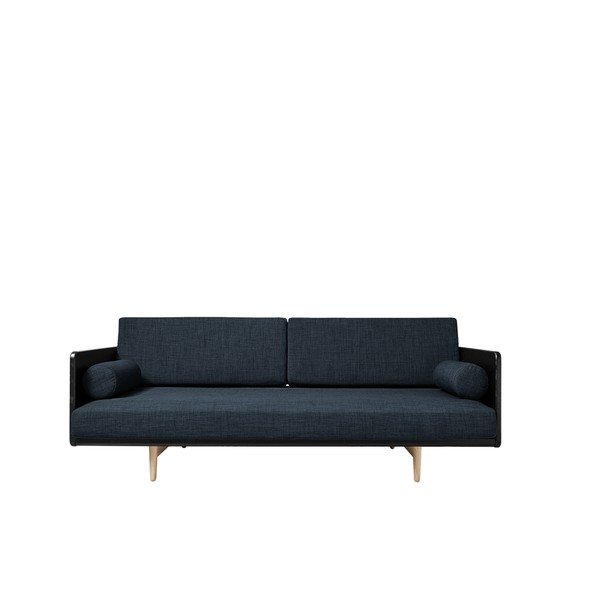 Canapea extensibilă Karup Deva Black/Raw Oak/Deep Blue-image-3