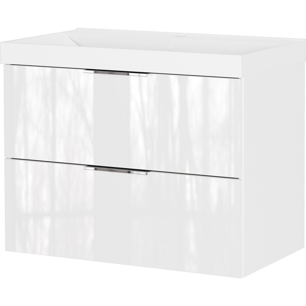 Dulap sub chiuvetă alb suspendat cu aspect lucios 81x65 cm Celano – Germania