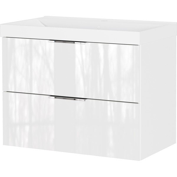 Dulap sub chiuvetă alb suspendat cu aspect lucios 81x65 cm Celano – Germania