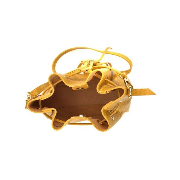 Geantă din piele Carla Ferreri Jessie, galben-image-4