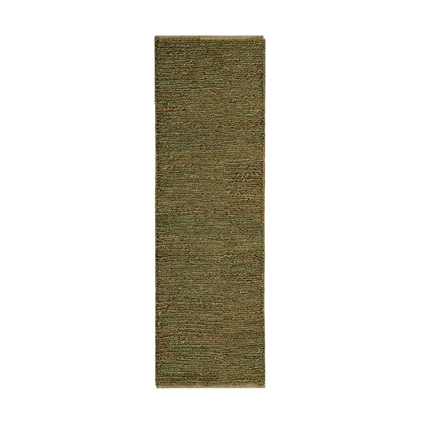 Covor tip traversă verde închis handmade din iută 66x200 cm Soumak – Asiatic Carpets