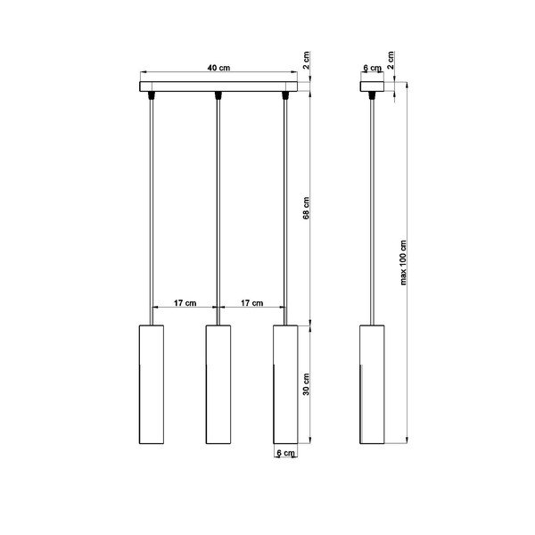 Lustră Sollux Bakari, lungime 40 cm-image-2