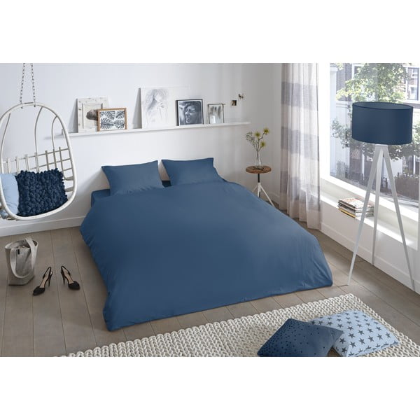 Lenjerie de pat din bumbac Good Morning Universal, 200 x 220 cm, albastru-image-1
